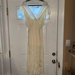 Baltic Born Cream Lace-Trimmed Dress